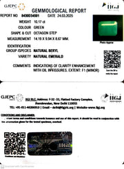 10.17/CT Natural Panna Stone with Govt. Lab Certificate